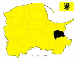 Localização do Condado de Malbork na Pomerânia.