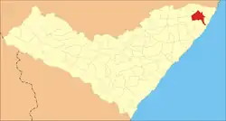 Localização de Porto Calvo em Alagoas