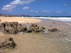 Zona mais oeste da praia do Porto Santo