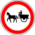 C3i — Trânsito proibido a veículos de tração animal: indicação de acesso interdito a veículos de tração anima