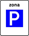G1 — Zona de estacionamento autorizado: indicação de entrada numa zona em que o estacionamento é autorizado