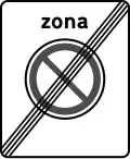 G7a — Fim de zona de paragem e estacionamento proibidos: indicação de que terminou a zona em que a paragem e o estacionamento eram proibidos