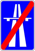 H38 — Fim de autoestrada: indicação de que terminou a autoestrada