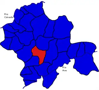 Localização no município de Póvoa de Lanhoso