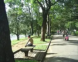 Pessoas frequentando o parque
