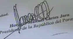Assinatura de Horacio Cartes