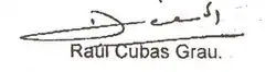Assinatura de Raúl Cubas Grau