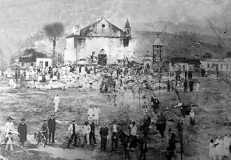 A primeira igreja de Braço do Norte, construída por João Batista Uliano e demolida no início da década de 1930