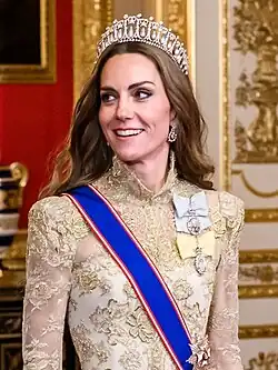 A Princesa de Gales usando as suas insígnias, 2025