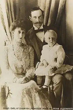 A família do príncipe Carlos da Dinamarca em 1905