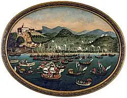 Procissão marítima diante do Hospital dos Lázaros. Coleção do Museu Histórico Nacional. (c. 1790).