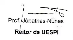 Assinatura de Jônathas Nunes