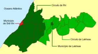 Localização do município, dentro da província.