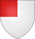 um franco-quartel—Argento, um quartel gules