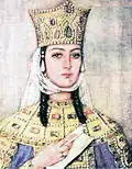 Rainha Tamara da Geórgia (1160-1213), que presidiu a Idade de Ouro na monarquia georgiana medieval e foi a primeira mulher a governar a Geórgia em seu próprio direito.