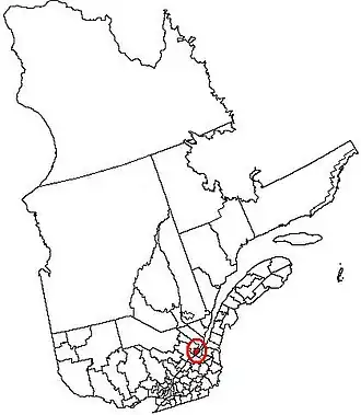 Localização detalhada da cidade de Quebec na província de Quebec