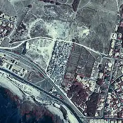 Ortofotografia aérea de 1995, centrada no Bairro da Quinta da Tainha.