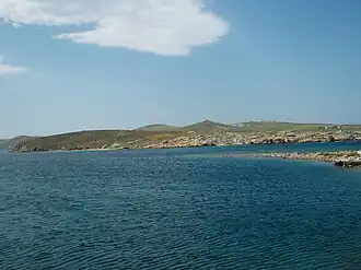 Vista de Rinia desde Delos.