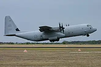 Um C-130J da Real Força Aérea da Austrália.