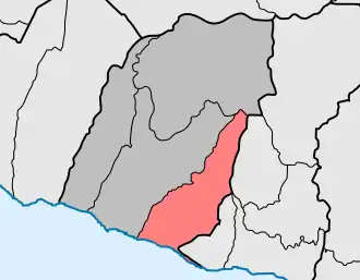 Localização no município de Ribeira Brava