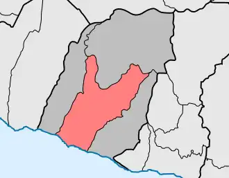 Localização no município de Ribeira Brava