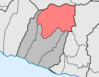 Localização no município de Ribeira Brava