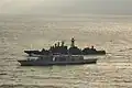 O contratorpedeiro Admiral Chabanenko e a fragata britânica HMS Portland na Baía de Chesapeake, 15 de junho de 2007
