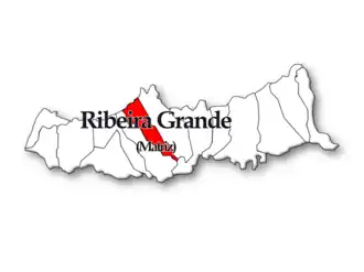 Localização no município de Ribeira Grande