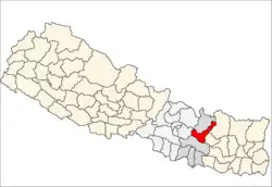Localização de Ramechhap no Nepal