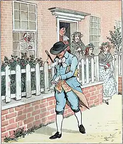 "Em Islington viveu um homem/De quem o mundo pode dizer/Que ainda uma raça piedosa ele correu" – ilustração de An Elegy of the Death of a Mad Dog, de Oliver Goldsmith