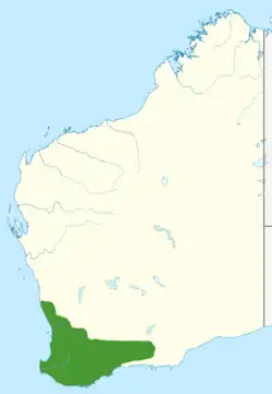 Área de distribuição em verde