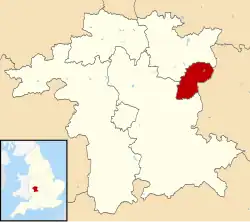 Localização no condado de Worcestershire