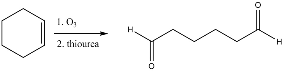 Clivagem por redução de produto da ozonólise.