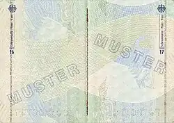 Páginas internas do passaporte desde 01 de Março de 2017