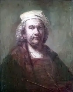 Autorretrato, anônimo, século XVII, Museu do Prado), depois de Autorretrato com Dois Círculos (Rembrandt) de c. 1665-1669.