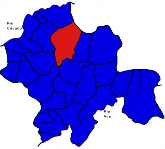 Localização no município de Póvoa de Lanhoso