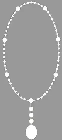 Uma representação da Coroa da Lágrimas em traço branco simples sobre um fundo cinza