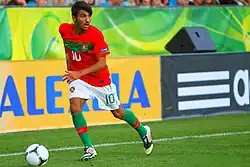 Ricardo Esgaio frente à Estónia, a representar a seleção portuguesa de sub-19.