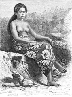 Traje tradicional de Rimatara, tirada em 1887.