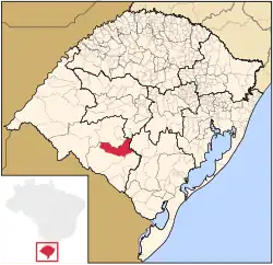 Localização de Lavras do Sul no Rio Grande do Sul