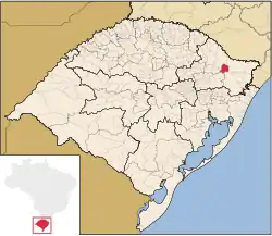 Localização de Monte Alegre dos Campos no Rio Grande do Sul