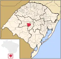 Localização de Santa Maria no Rio Grande do Sul