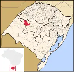 Localização de Santiago no Rio Grande do Sul