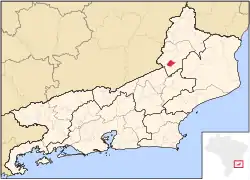 Localização de Aperibé no Rio de Janeiro