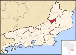 Localização de Itaocara no Rio de Janeiro