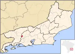 Localização de Mendes no Rio de Janeiro