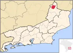 Localização de Natividade no Rio de Janeiro