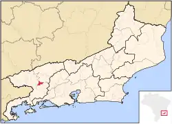 Localização de Pinheiral no Rio de Janeiro