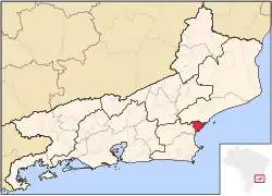 Localização de Rio das Ostras no Rio de Janeiro