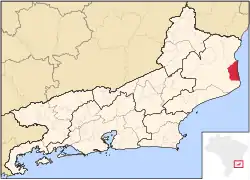 Localização de São João da Barra no Rio de Janeiro